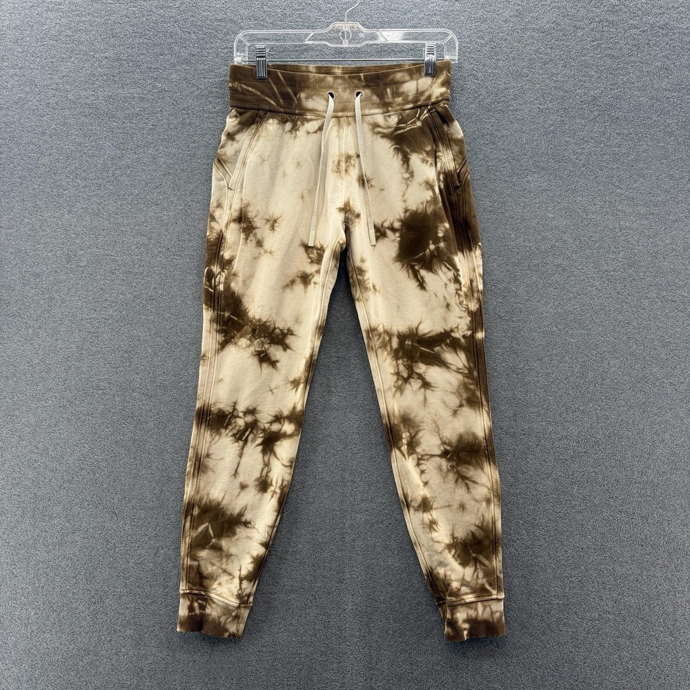 Lululemon Pants Womens 4 Brown Tie Dye Warm Down Jogger Pull On Pockets Lounge